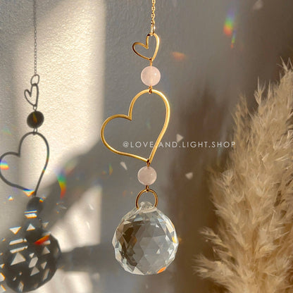 Sweetheart Rose Quartz Suncatcher