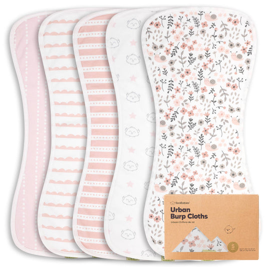 5-Pack Urban Burp Cloths Sweet Charm